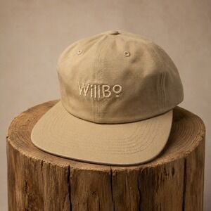 Willbo‎ Hat Unisex One Size Tan Khaki Embroidered Logo Snapback Cap